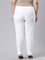 Women Solid White Cotton Pencil Pant