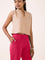 Women Solid Dark Rose Cotton Kurti Pants - Tall