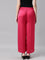 Women Solid Young Fuchsia Mid Rise Shiny Palazzos