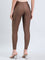 Brown Nylon Stretch Shimmer Leggings