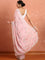 Baby pink satin saree with zardozi hand work
