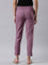 Women Solid Lilac Cotton Pencil Pant