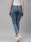 Women Solid Light Blue Denim Cropped Jeggings