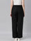 Women Solid Black Linen Cargo Pant