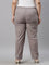 Women Solid Ebony Grey Comfort Fit Cotton Pants