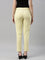 Women Bright Yellow Mid Rise Cotton Denim Stretch Pants