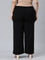 Women Solid Black Crepe Wide Pants