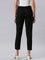 Women Solid Black Crepe Pants