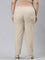 Women Solid Light Beige Comfort Fit Cotton Pants