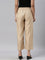 Women Solid Beige Straight Fit Silk Pant