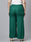 Women Solid Bottle Green Woven Viscose Mid Rise Basic Palazzos