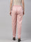 Women Solid Light Pink Mid Rise Cotton Pants