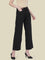 Black Twill Wide Pants