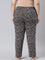 Black Cotton Knit Printed Lounge Pants