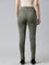 Women Solid Olive Green Mid Rise Suede Treggings