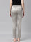 Women Solid Silver Mid Rise Shiny Pants