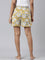 Women Printed Yellow Cotton Knit Lounge Shorts