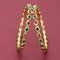 Kempu Ruby And Emerald Drop Design Kundan Bangles