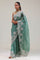 Eucalyptus Green Crafted Buttis Organza Saree