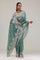 Eucalyptus Green Crafted Buttis Organza Saree
