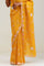 Amber Yellow Crafted Jaali Organza Saree