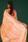 Deep Peach Banarasi Tussar Saree With Floral Jaal
