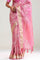 Hot Pink Crafted Tissue Saree