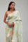 Green Cow-Stripe Tissue Banarasi Saree
