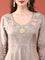 Grey Tissue Embroidery Anarkali Set