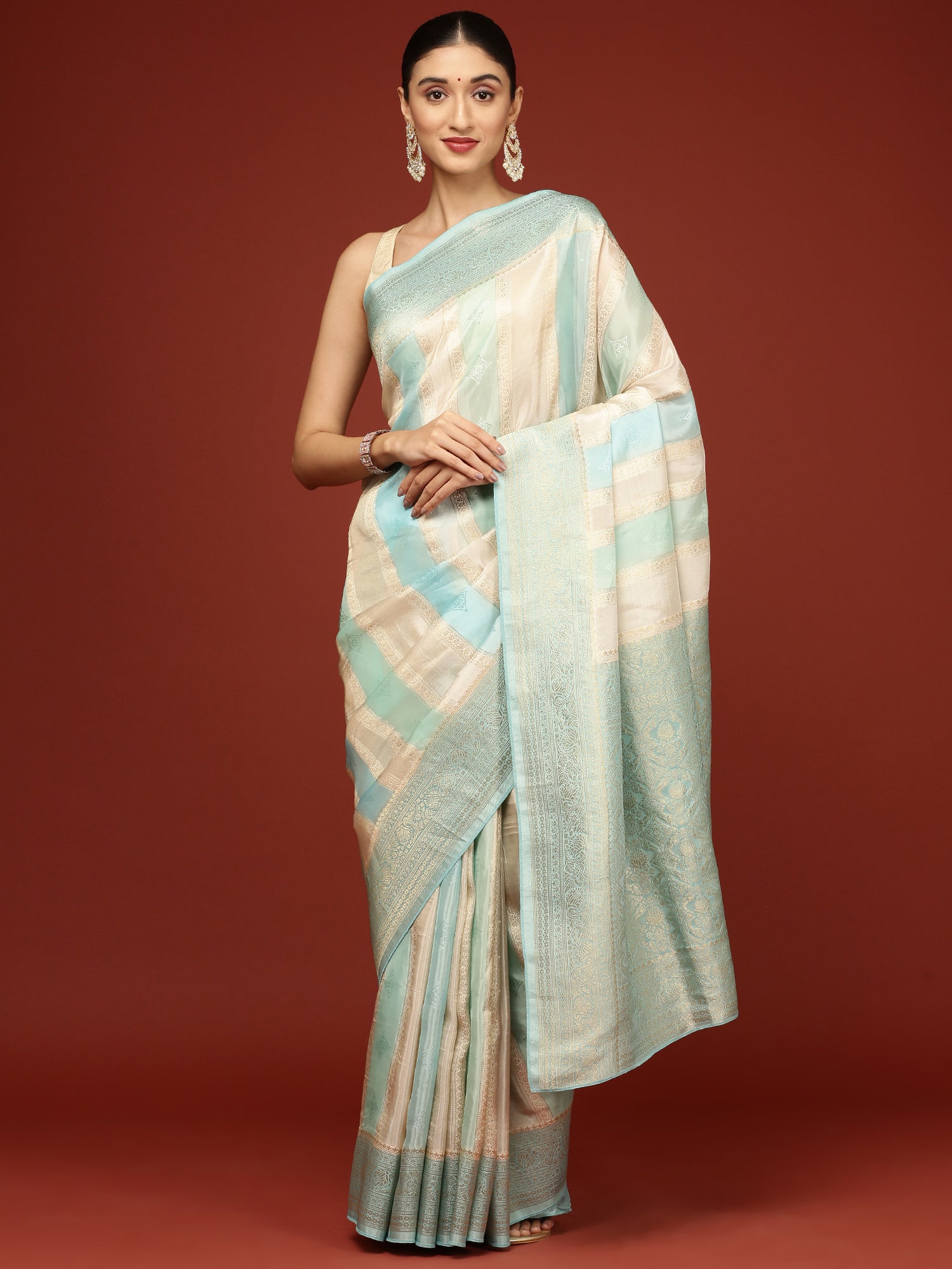 Blue Banaras Weaved Saree