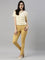 Women Solid Golden Yellow Super Stretch Jeggings