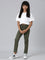 Girls Solid Olive Green Jeggings