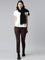 Women Solid Dark Wine Mid Rise Suede Treggings