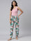 Women Green Printed Woven Viscose Lounge Pants