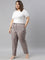 Women Solid Ebony Grey Comfort Fit Cotton Pants