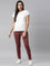 Women Solid Dark Rust Super Stretch Jeggings