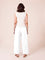 Women Solid White Cotton Wide Leg Pants