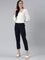 Women Solid Navy Crepe Pants