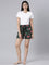 Black Woven Viscose Printed Lounge Shorts