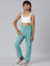 Girls Light Mint Side Stripe Mid Rise Track Pants