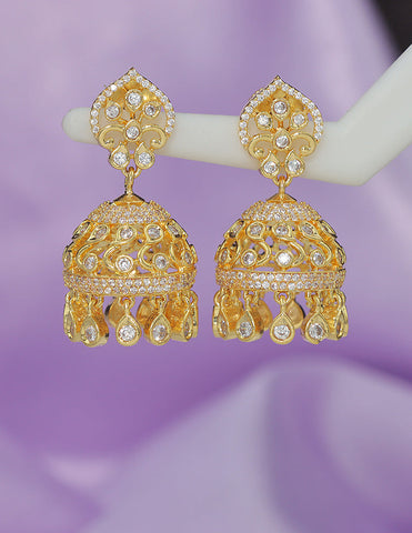 Designer Zirconia Floral Radiance Jhumka