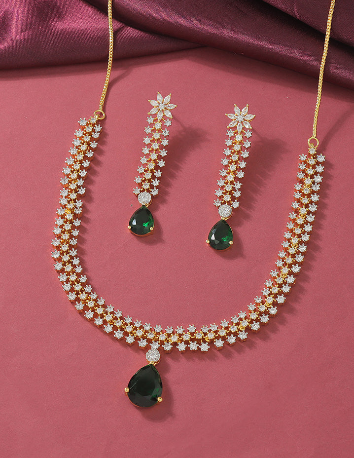 Designer Zirconia Crystal Elegance Necklace Set