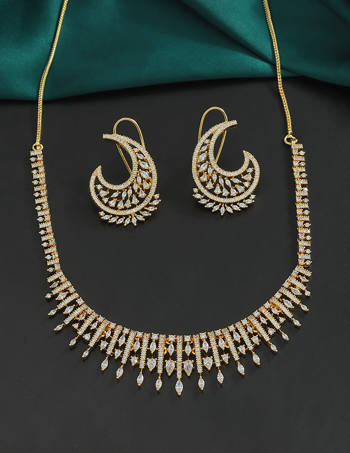 Designer Zirconia Crystal Elegance Necklace Set