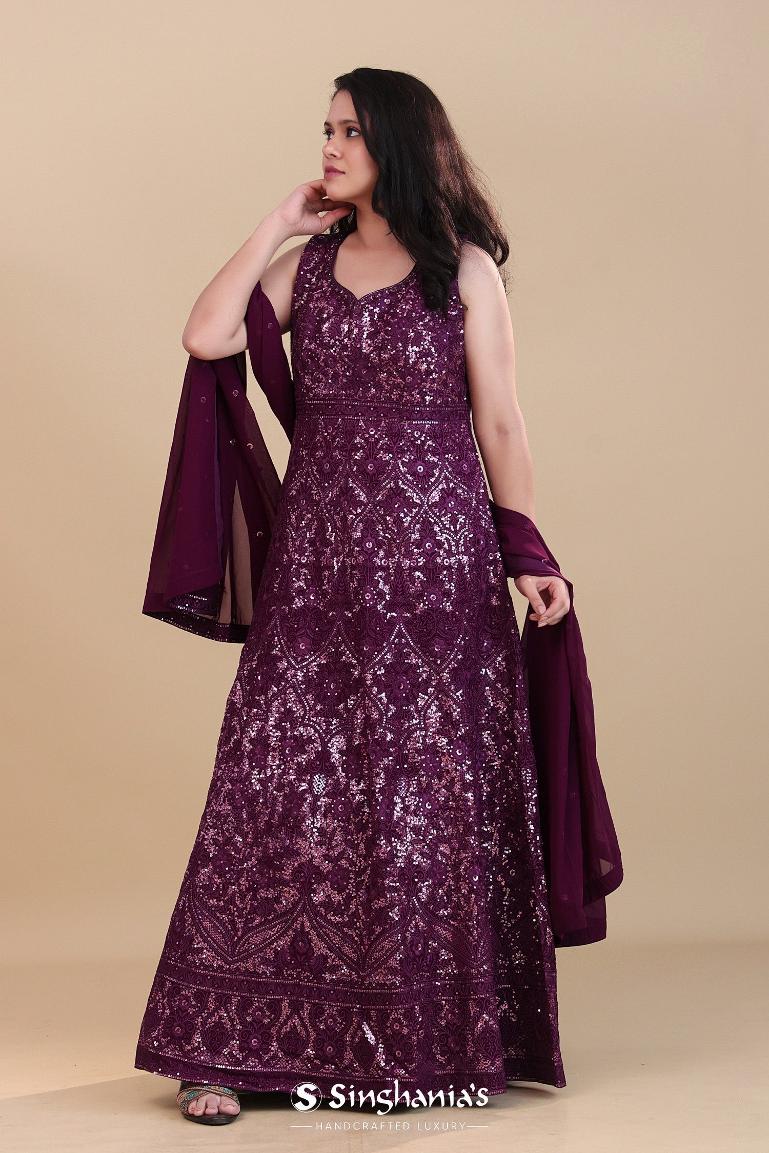 Barossa Purple Georgette Anarkali Set