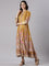 Mustard Muslin Long Anarkali Gown