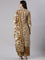 Brown Muslin Printed Three Piece Set