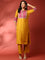 Mustard and Pink Silk Fabric Aari embriodery two piece cord set