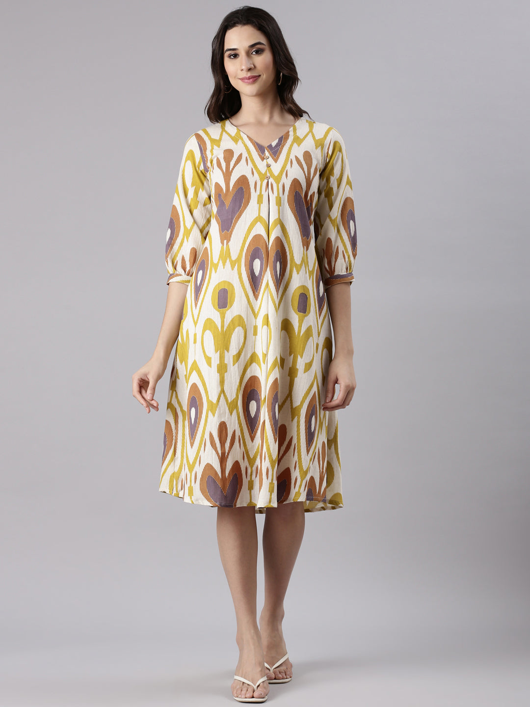 Lemon Cotton Flex Printed Kurta