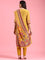 Mustard Crepe Printed Three Piece Suit Set