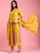 Mustard Cotton Embroidery Anarkali Three Piece Suit Set